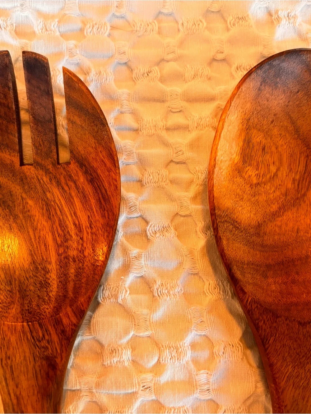 Set of 2 Wooden Salad Serving Spoon and Fork sets
